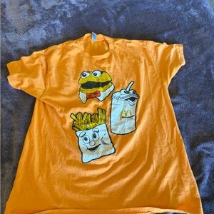 Large McDonalds Retro Limited Edition Food Buddies Orange Shirt